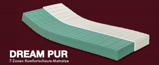 SEMBELLA Geltex 7-Zonen Komfortschaum- Wendematratze im MIX HG II / HG III , auch ideal für Ferienbetten!